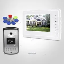 7inch Wired Video Door Entry Phone Call System with Keyfobs Unlocking Camera