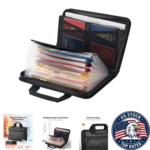 Secure Fireproof File Storage Bag for Important Documents - Waterproof & Compact