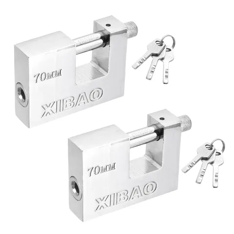 2Pcs Shipping Container Lock with 3 Keys High Security Padlock (2-3/4 Inch)