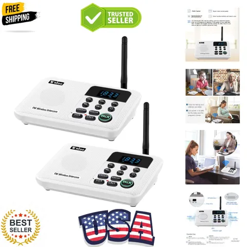 Intercoms Wireless for Home 1 Mile Range 22 Channel 100 Digital Code Display ...