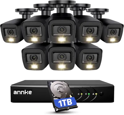 3K Lite Wired Security Camera System Outdoor with AI Human/Vehicle Detection, 8C