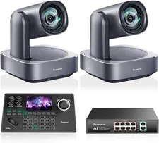 4K PTZ Camera and Conroller Bundle/Kit - 2-Pack 12X Optical Zoom AI Tracking Cam