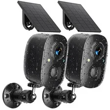 Security Cameras Wireless Outdoor 2K Solar Powered WiFi Cameras for Home Secu...