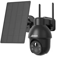 ANRAN 5MP Wireless Outdoor Solar  Security Camera WiFi PTZ Color Night Vision IP