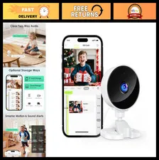 Indoor Security Camera for Baby Monitor & Pets, 2.4GHz WiFi, Motion Detection, N