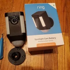 Two Ring Spotlight Cam Battery Wireless Wi-Fi Outdoor 1080p One New and One Used