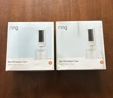 Ring Pan-Tilt Indoor Camera with 360° Horizontal Pan Coverage Two-Way Talk White