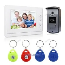 7" Video Door Intercom Entry System RFID Unlocking 700TVL Vandal Proof Camera