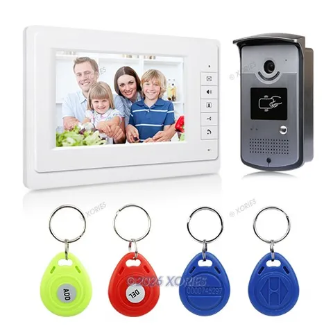 7" Video Door Intercom Entry System RFID Unlocking 700TVL Vandal Proof Camera