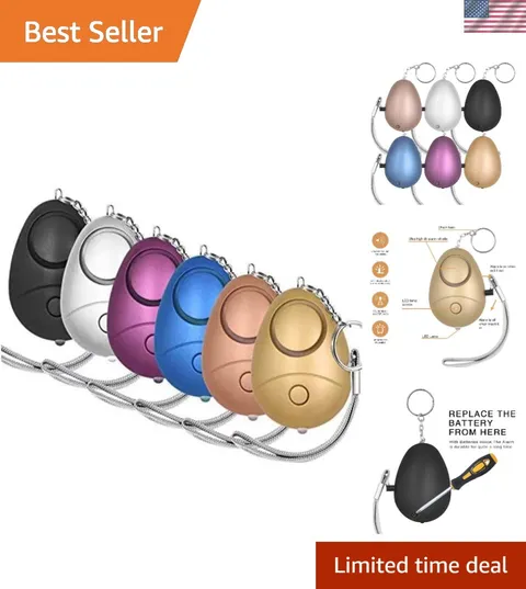 Ultra-Portable 140DB Personal Safety Alarm Keychain with LED Lights - 6 Designs
