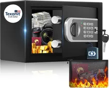 [UPGRADED] Small Safe Box for Home, 0.30 Cuft Mini Safes with Fireproof Waterpro