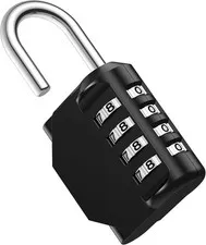 Puroma 4 Digit Combination Lock Waterproof Padlock Resettable Black
