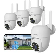 4PACK WIFI Home Security Cameras Outdoor |2.4&5GHZ Wi-Fi, 360° Motion Detection