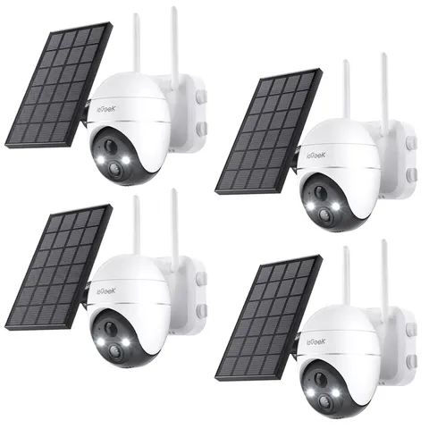 4PCS ieGeek Outdoor 5MP Solar Security Camera Wireless Home Battery CCTV System