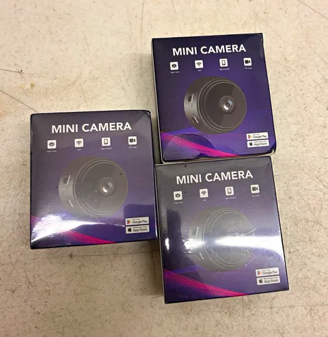 Mini Camera 1080p Wi-Fi Camera Black Night Vision App Control 3 pieces