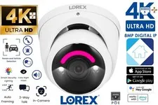 Lorex E910DD 4K +Ultra HD AI PoE IP Wired Dome Security Camera Smart Lighting ⭐️