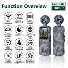 WIFI Body Camera HD 1080P Police Camcorder Night Vision for Outdoor