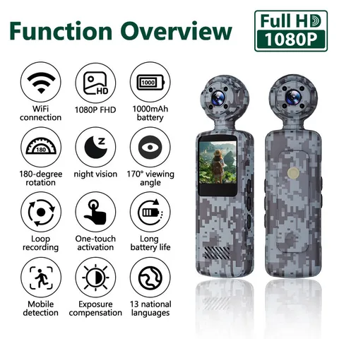 WIFI Body Camera HD 1080P Police Camcorder Night Vision for Outdoor