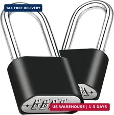 2pcs Combination Lock, 4-Digit Heavy Duty Combo Lock, Combination Padlock Outdoo