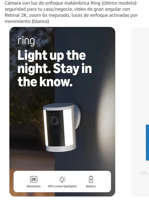 Ring Spotlight Cam Plus Wireless Wi-Fi 1080p Battery Security Camera White