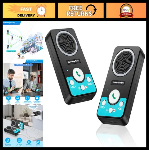 Wireless Intercom System - 2 Way Audio, Long Range, Hands-Free, 4 Ringtones, 8 V