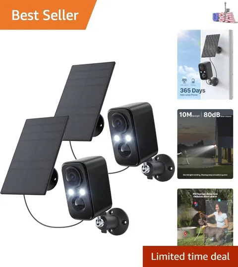 Security Cameras Wireless Outdoor, Flood Light Solar Cameras for Home Securit...
