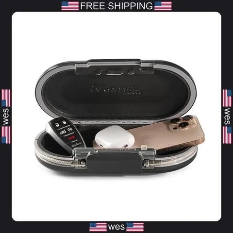 Master Lock Small Travel Safe with Cable Gray Combination Lock Box