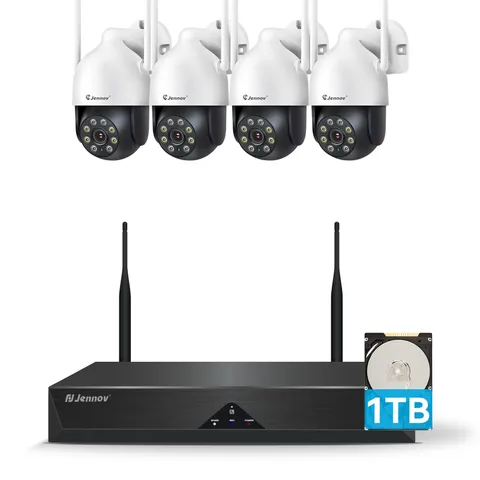 JENNOV 5MP Wireless Home Security Camera System Wifi IP Cameras 10CH NVR 1TB