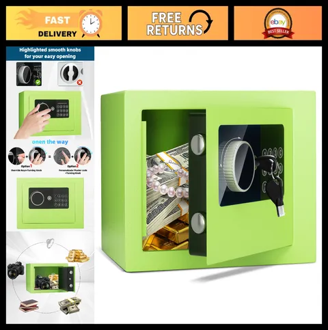 Digital Electronic Safe Box, Steel Lockbox with Keypad for Cash, Jewelry & Guns