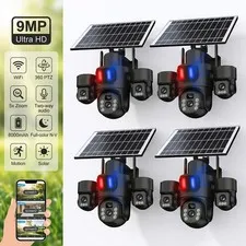 Camara De Seguridad Solar Inalambricas Para Exterior Con Vision Nocturna y Audio