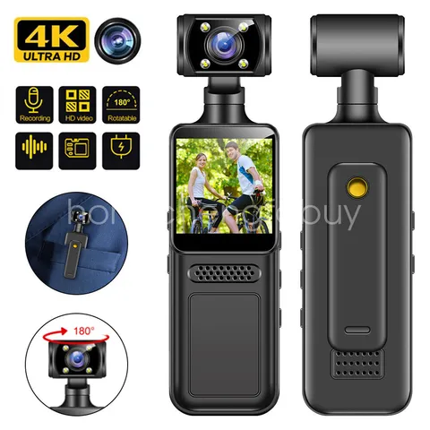 4K UHD Handheld Helmet Action Camera WiFi 180° Rotatable Pocket Sport Camera New
