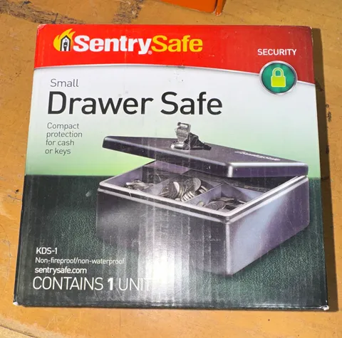 SentrySafe KDS-1 Small Portable Metal Drawer Safe Key Lock Black for Cash/Keys