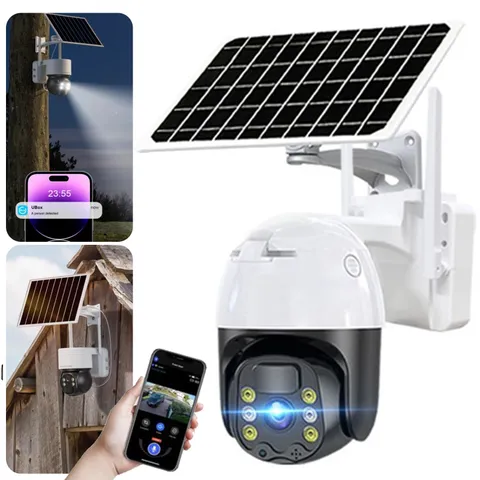 Solar Security Cameras System Wireless Outdoor Battery Powered WiFi Camera US