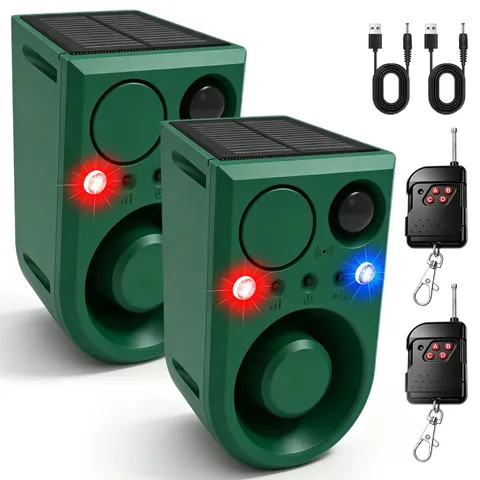 Solar Outdoor Motion Sensor Alarm with 3Volume Control & Voice Recording, 129...