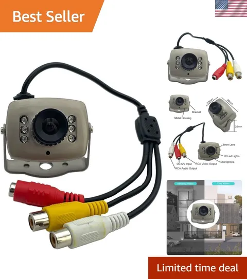 1000TVL Mini CCTV Camera with 6 IR LEDs - Waterproof Day/Night Security Solution
