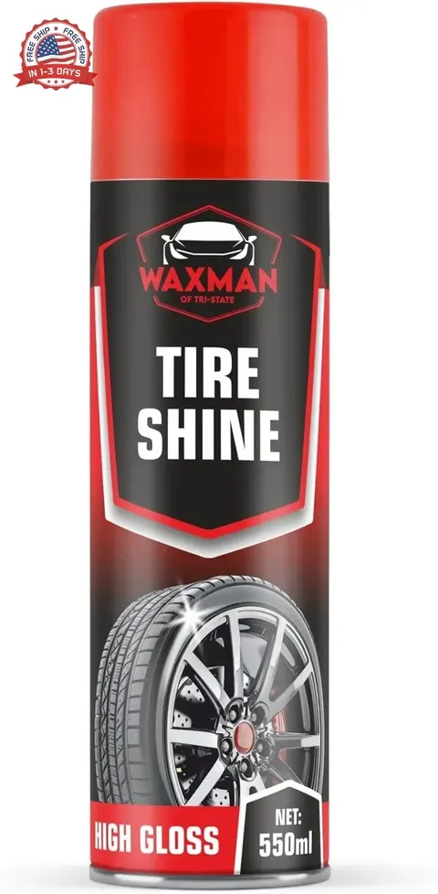 Tire Shine Spray - 18.6 fl oz, High-Gloss Hydrophobic Tire Dressing, Safe for Al