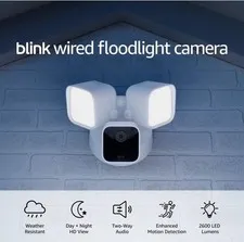 Wired Floodlight Camera - Smart Security Camera, 2600 Lumens, HD New