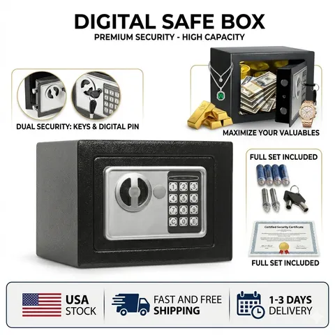 Digital Safe Box fireproof Security lock box for Home Office Cash Jewelry Gun