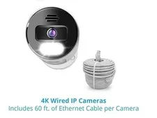Night Owl Wired 2-Way Audio Siren IP8 IP-8LTA-B with 60ft Ethernet Cable