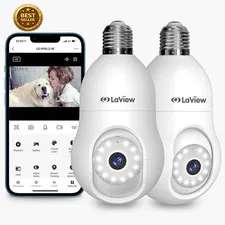 4MP Bulb Security Camera 2.4Ghz,360° 2K Security Cameras Wireless Outdoor Indoor