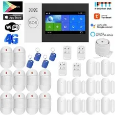 D47 Tuya APP WiFi+4G Sim Card Wireless Home Security Alarm Burglar System+RFID