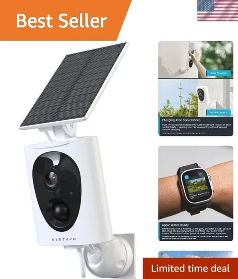 SolarFlask 2K Solar Security Camera - Wireless, Color Night Vision, Weatherproof