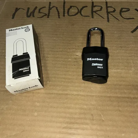 Brand New-Open Box-Master Lock Padlock 7/8 in Rectangle Black 6421LJWO No Core