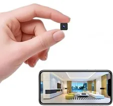 Wireless Home Camera Mini WiFi Security 2K Small Cameras 4K, Black