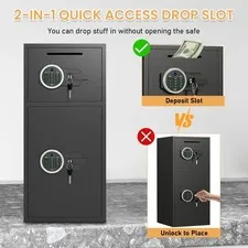 6.5 Cu ft Fingerprint Large Money Safe, Home Fireproof Safe Box with Dual Alarm