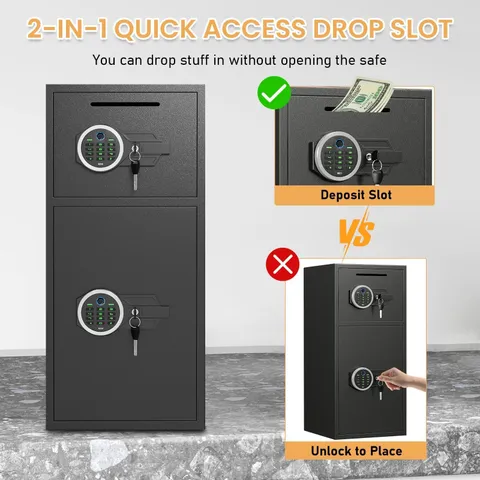 6.5 Cu ft Fingerprint Large Money Safe, Home Fireproof Safe Box with Dual Alarm