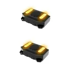 12-24V White Noise Backup Alarm and Light Warning – 97dB Reversing Black-2 PCS