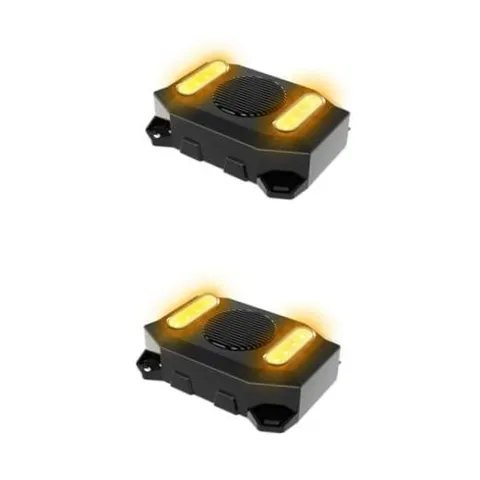 12-24V White Noise Backup Alarm and Light Warning – 97dB Reversing Black-2 PCS