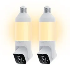 Bulb Cam Security Camera, 2K HD Outdoor Light Bulb Camera, Color Night Vision...