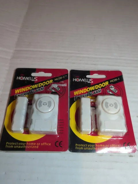Homelus Alarm System  Window/Door Entry Alarm MC06-1 Magnetic No Wires Lot Of 2